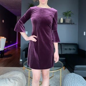Tommy Hilfiger Velvet Dress with Flared Sleeves